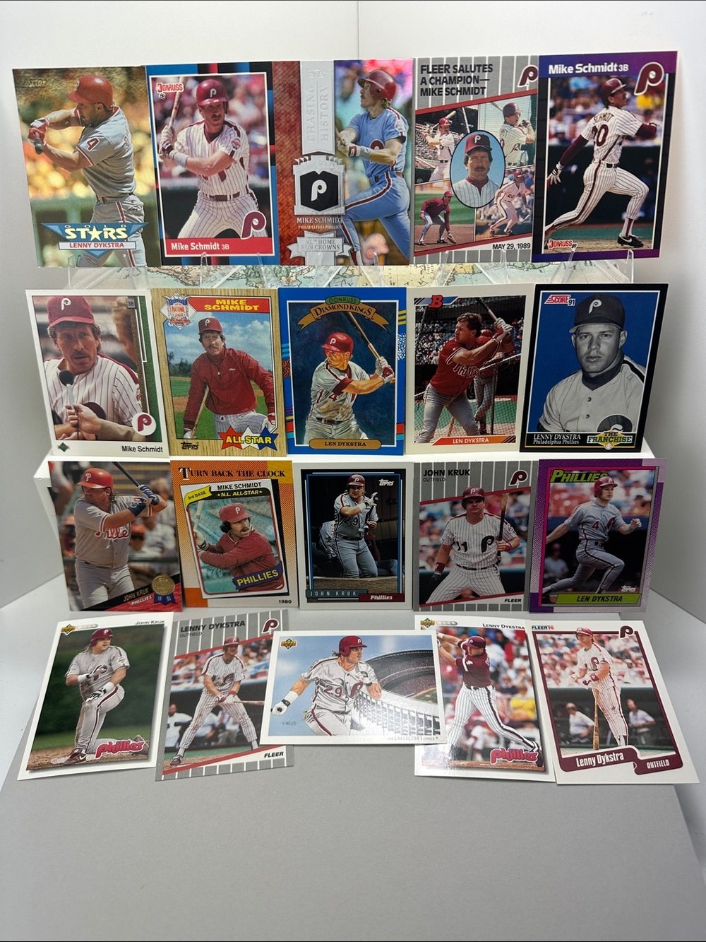 Phillies Mike Schmidt vintage lot of 20 w/ Lenny Dykstra/John Kruk